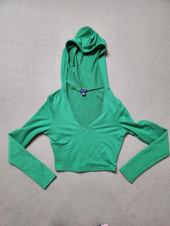 UK2LA Tops - UK2LA Green Cropped Hoodie Top Sz Small